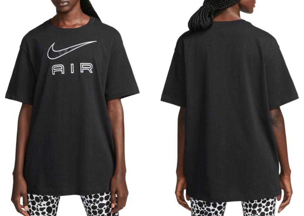 Nike Air Short Sleeve Boyfriend T Shirt Black Womens Size XS New Loose Tee